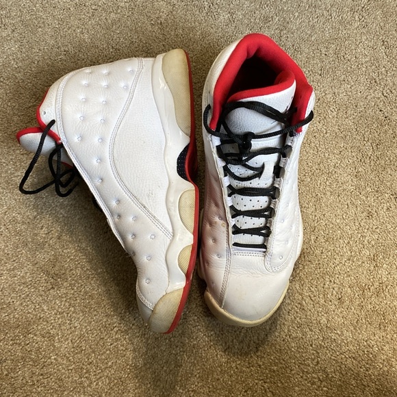 Jordans, White and Red with Black Laces - Picture 4 of 4